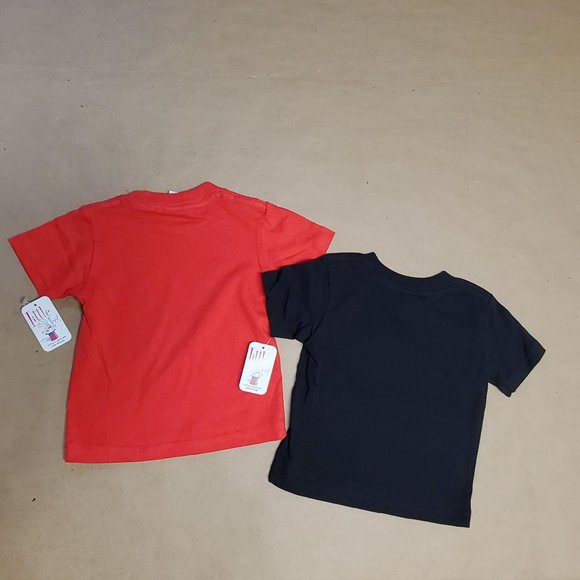 Little Teez T-Shirts 2 Pack Size 18M Red/Black - Picture 10 of 12
